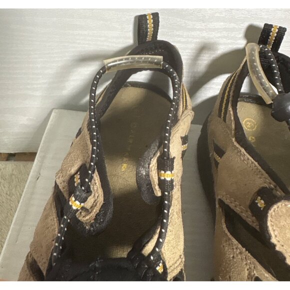 Airwalk Kids Sandals Size 2.5 Closed Toe Hiking Outdoor Shoes Tan Black Adjustab - Picture 4 of 12